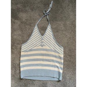 Stripe blue and white halter top